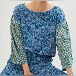 Anthropologie Daily Practice Women’s Abstract Puff Sleeve Sweatshirt Size M